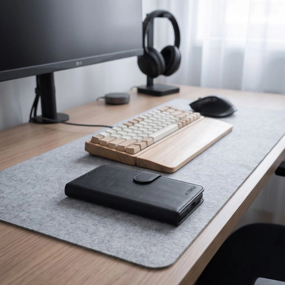 Etui Tech-Protect Wallet na Xiaomi Redmi Note 17 Pro 5G - czarne matowe – zdjęcie 4