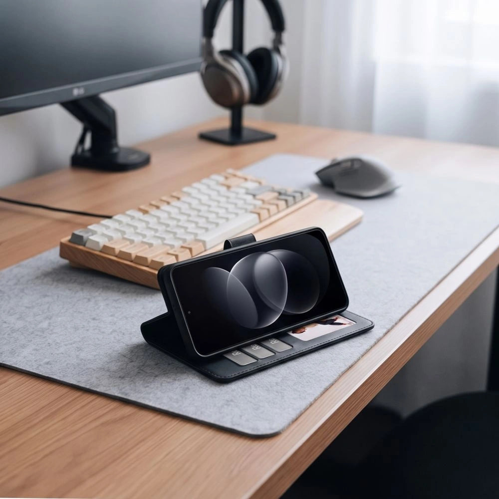 Etui Tech-Protect Wallet na Xiaomi Redmi Note 17 Pro 5G - czarne matowe – zdjęcie 5