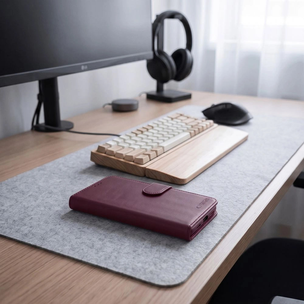 Etui Tech-Protect Wallet na Xiaomi Redmi Note 17 Pro 5G - burgundowe – zdjęcie 5