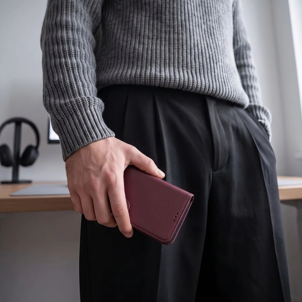 Etui Tech-Protect Wallet na Xiaomi Redmi Note 17 Pro Max 5G - burgundowe – zdjęcie 6