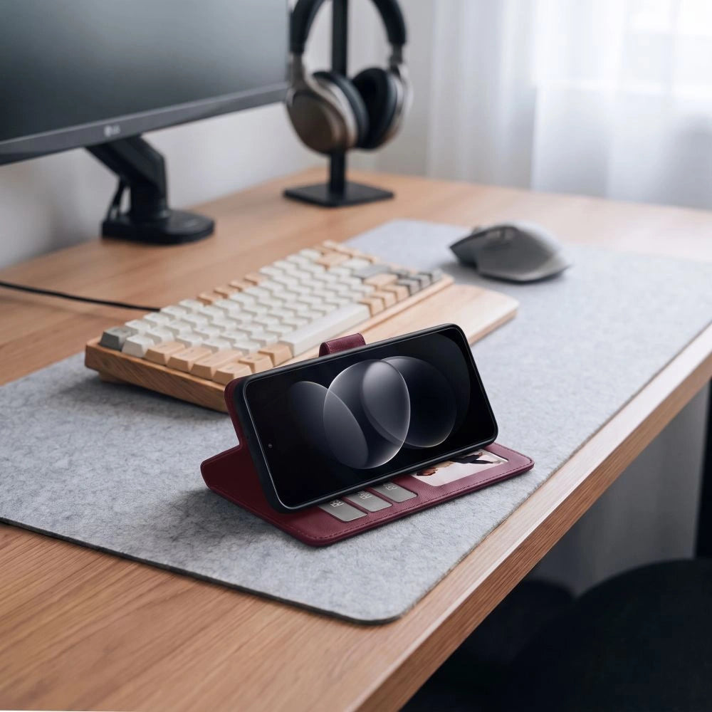 Etui Tech-Protect Wallet na Xiaomi Redmi Note 17 Pro Max 5G - burgundowe – zdjęcie 7