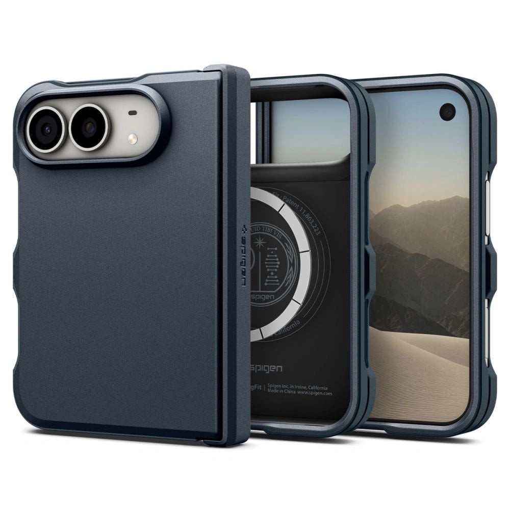 Etui Spigen Tough Armor T MagSafe na iPhone Duo - granatowe