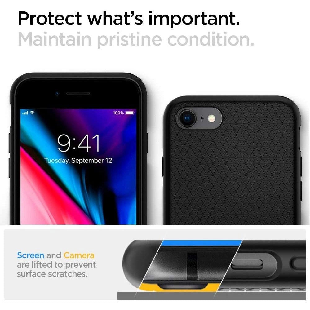 Etui Spigen Liquid Air na iPhone 7 / 8 / SE 2020 / SE 2022 - czarne – zdjęcie 5