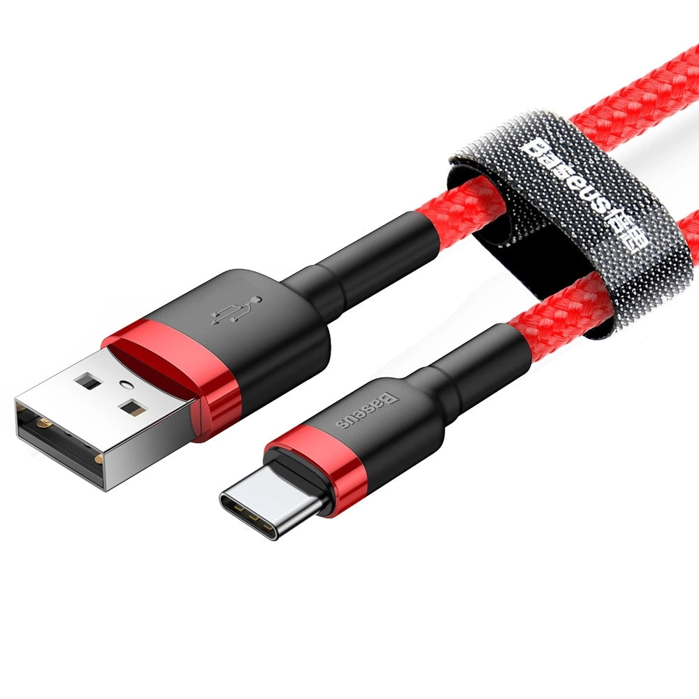 Kabel Baseus Cafule USB-A / USB-C QC 3.0 3A 1 m - czerwony – zdjęcie 3