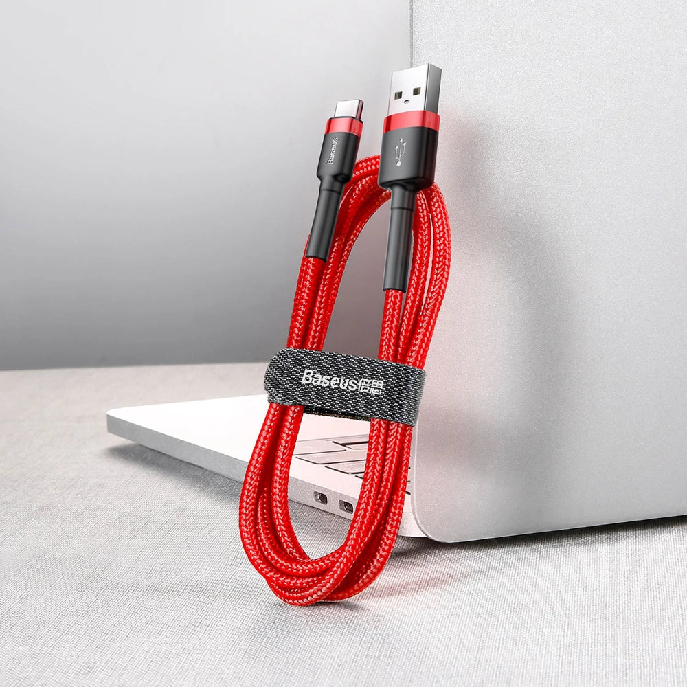 Kabel Baseus Cafule USB-A / USB-C QC 3.0 3A 1 m - czerwony – zdjęcie 5