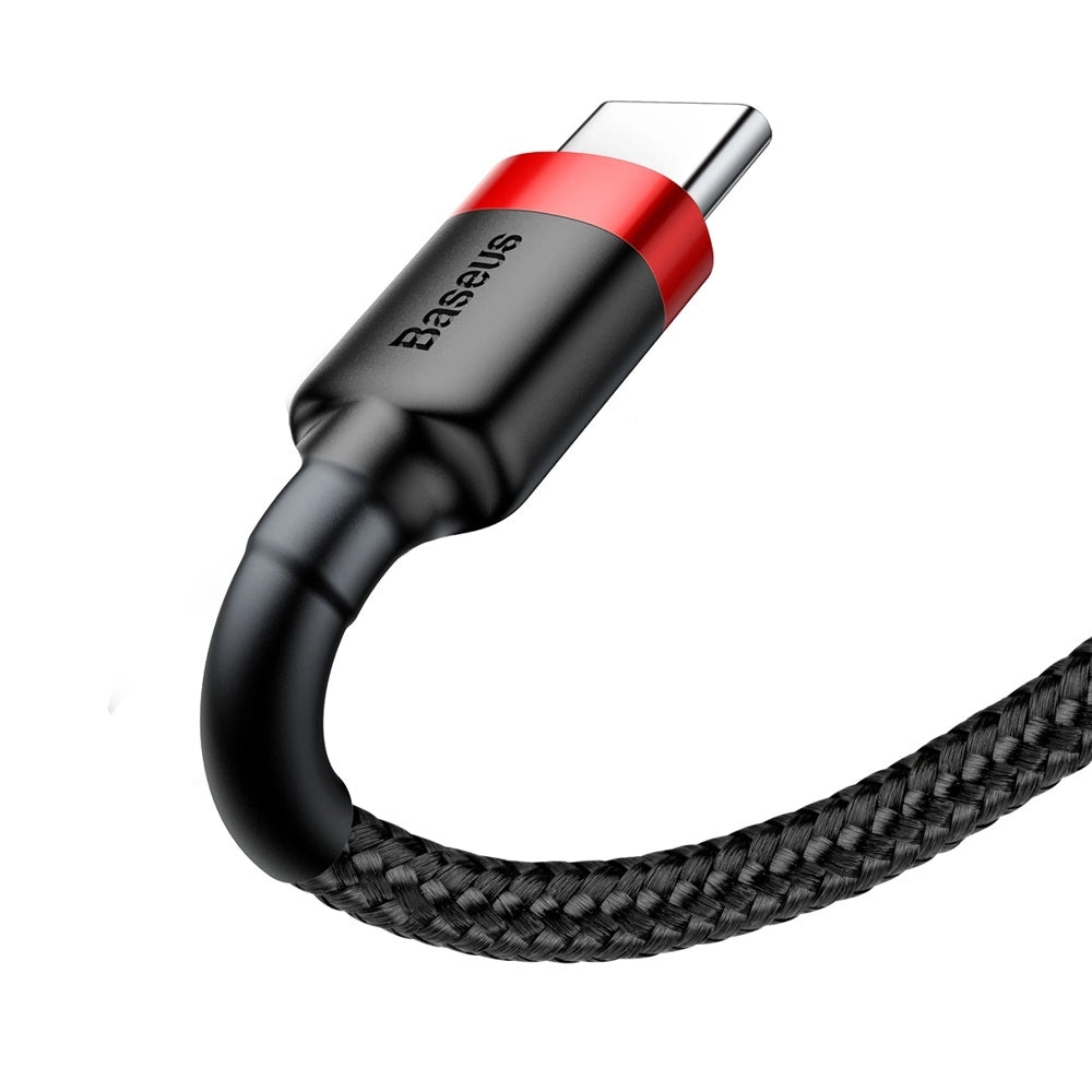 Kabel Baseus Cafule USB-A / USB-C QC 3.0 3A 1 m - czarno-czerwony – zdjęcie 2