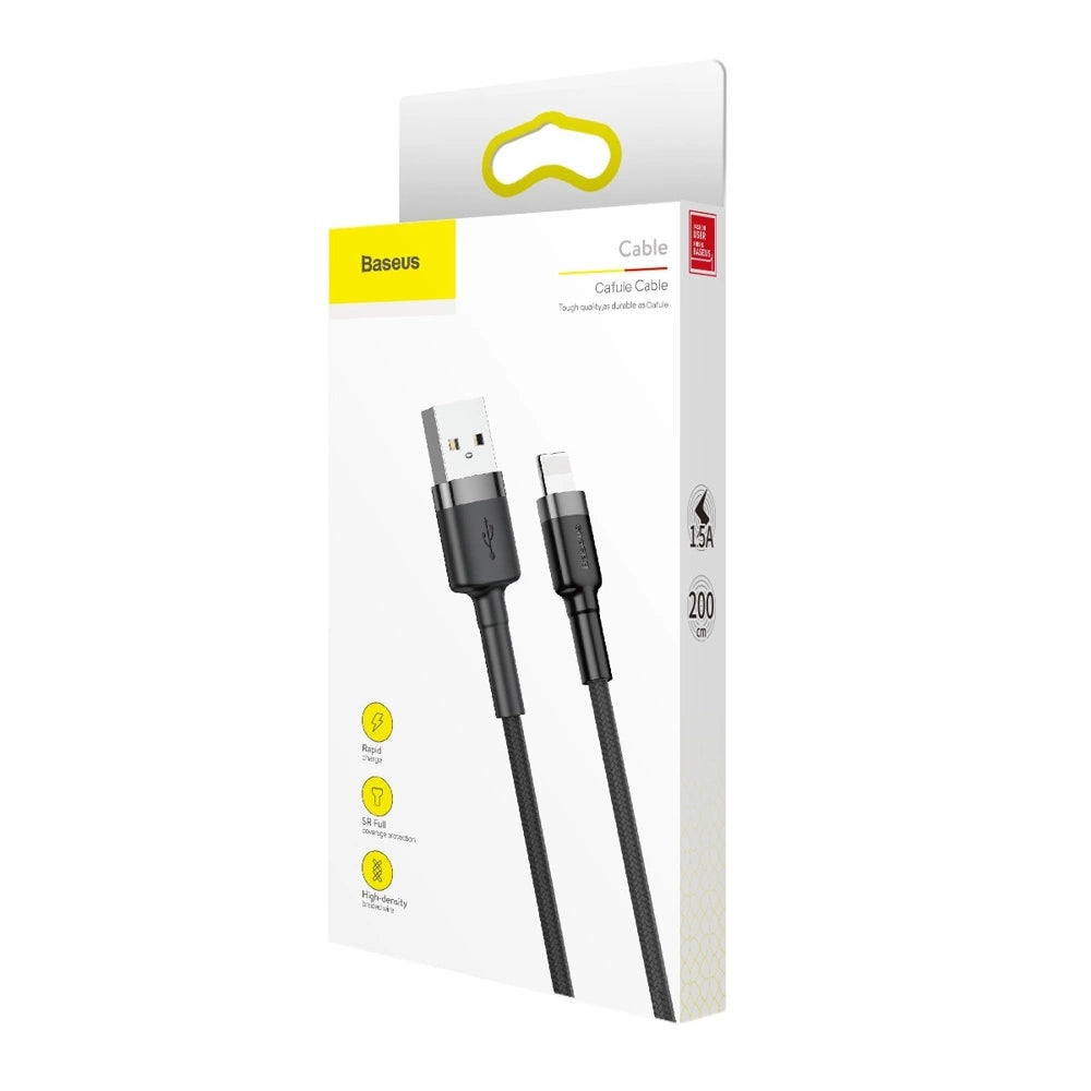 Kabel Baseus Cafule USB-A / Lightning 1.5A QC 3.0 2 m - czarny