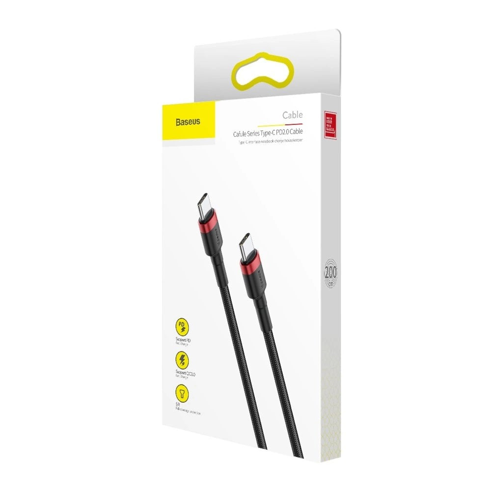 Kabel Baseus CATKLF-H91 USB-C - USB-C PD QC 60W 3A 480Mb/s 2m