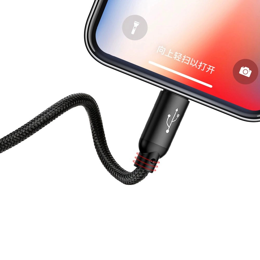 Kabel Baseus Three Primary Colors 3w1 USB-A - micro USB - czarny
