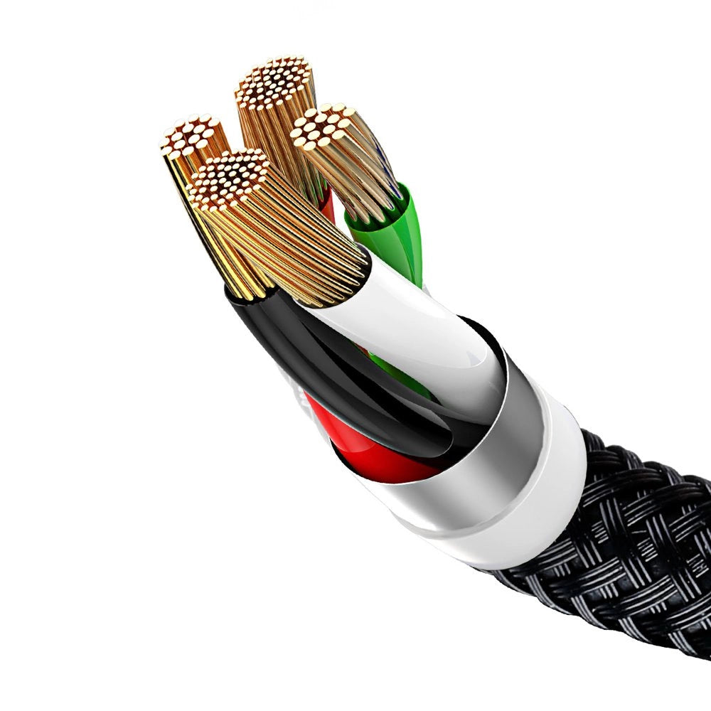 Kabel Baseus Three Primary Colors 3w1 USB-A - micro USB - czarny