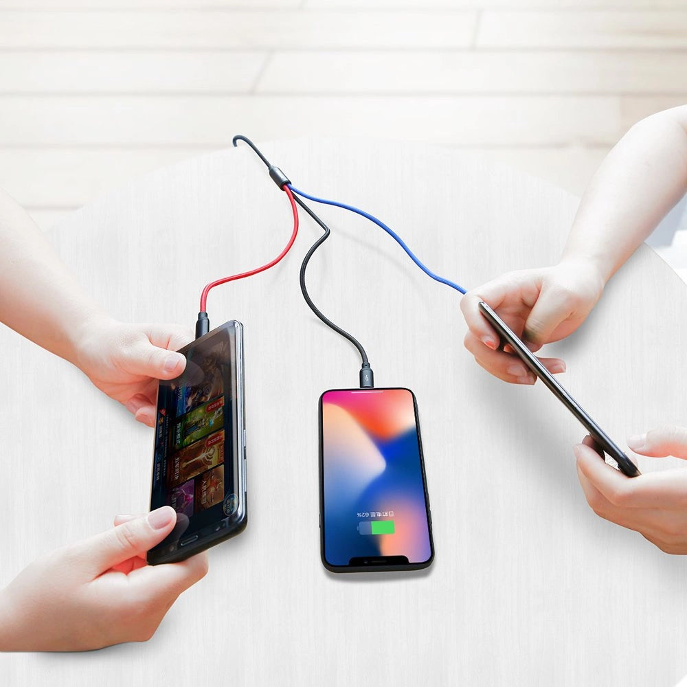 Kabel Baseus Three Primary Colors 3w1 USB-A - micro USB - czarny