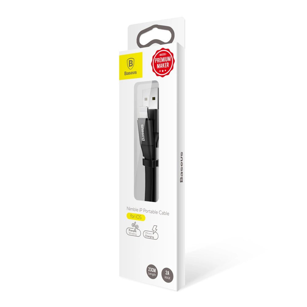 Kabel Baseus Nimble USB-A / Lightning 2A 0.23 m - czarny