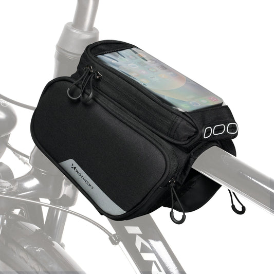 Wozinsky torba rowerowa na ramę + odczepiany do 6,5" 1,5l czarna (WBB7BK)