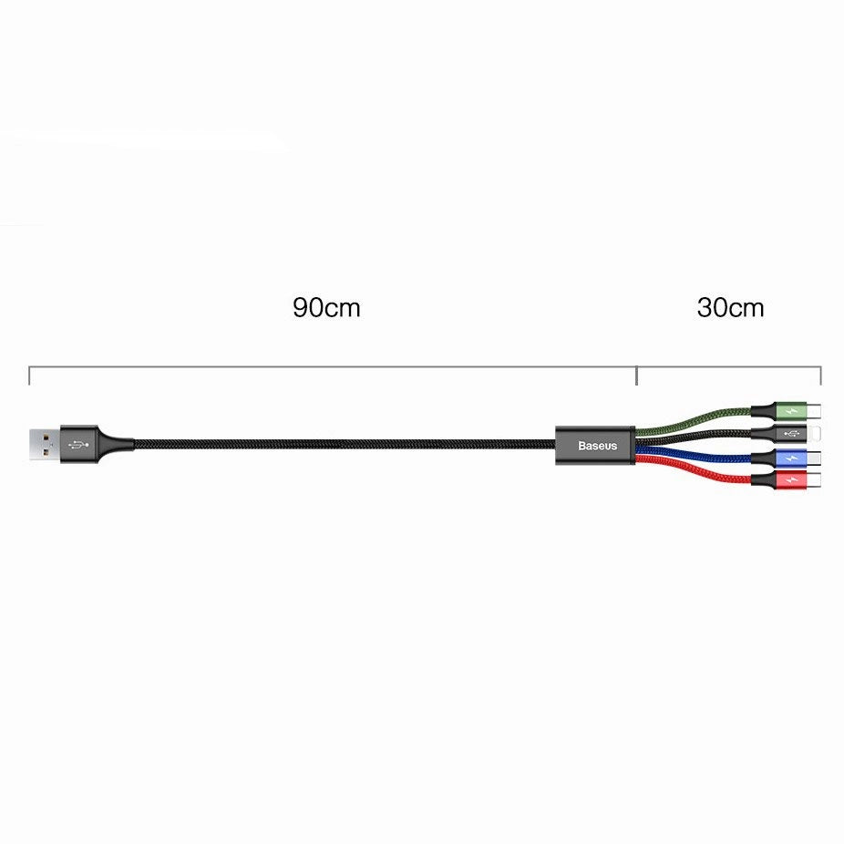 Baseus kabel przewód USB 4w1 2x Lightning / USB Typ C / micro USB w – zdjęcie 15
