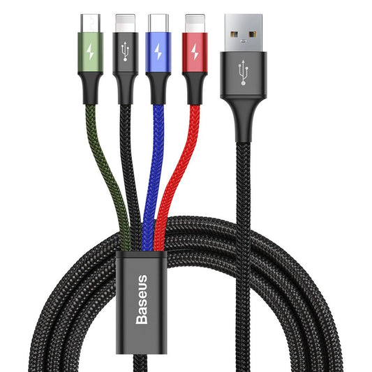 Baseus kabel przewód USB 4w1 2x Lightning / USB Typ C / micro USB w