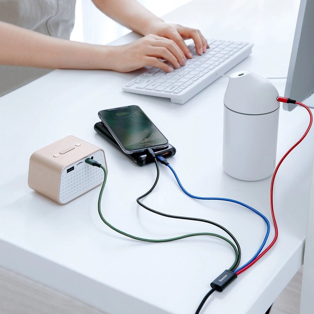 Baseus kabel przewód USB 4w1 Lightning / 2x USB Typ C / micro USB w – zdjęcie 6