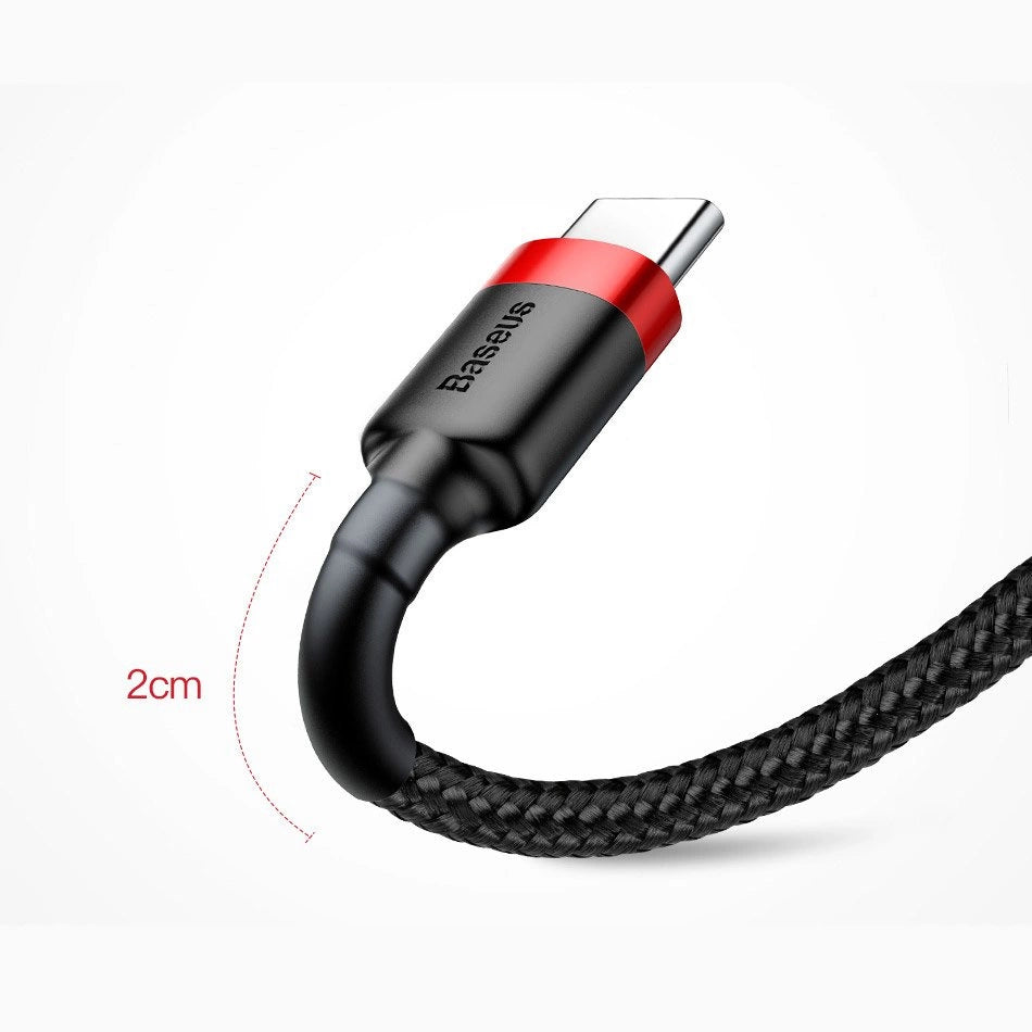 Kabel Baseus Cafule Cable USB-A / USB-C QC3.0 2A 3m - szaro-czarny – zdjęcie 10
