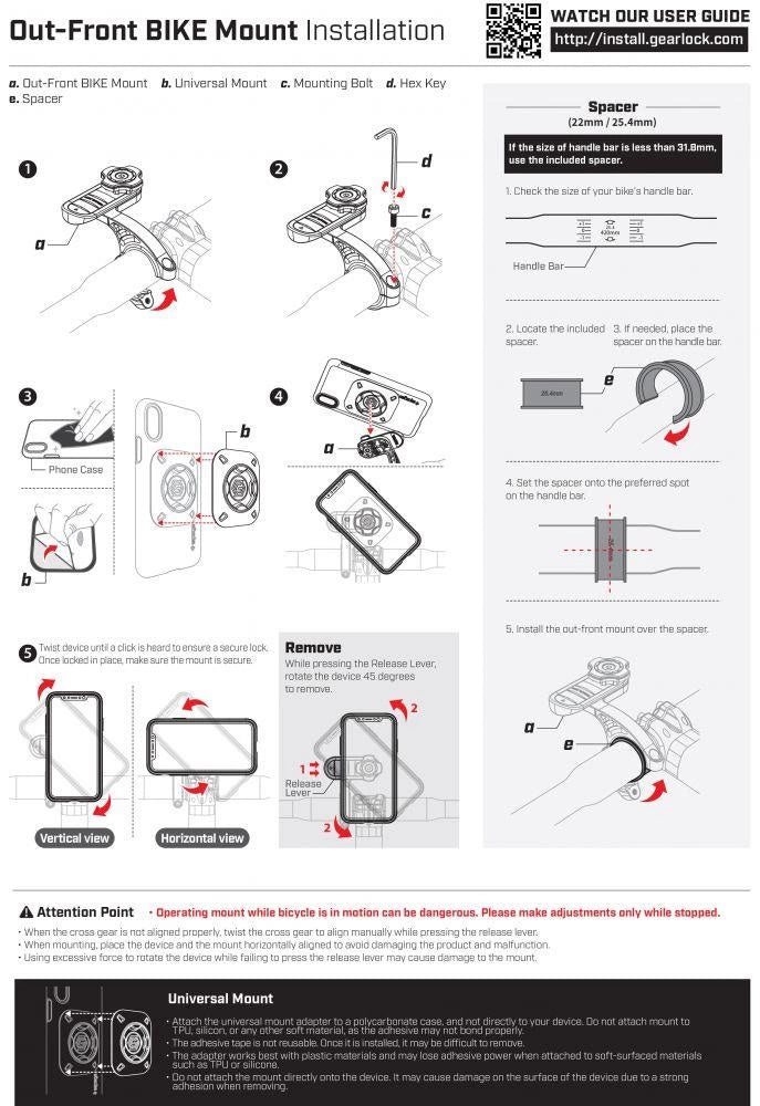 Uchwyt Spigen Gearlock MF100 na mostek rowerowy - czarny – zdjęcie 3