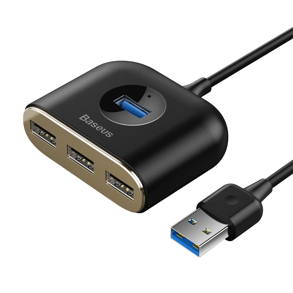 HUB Baseus Square do 1x USB-A 3.2 Gen 1 / 3x USB 2.0 z kablem 1m - czarny – zdjęcie 2