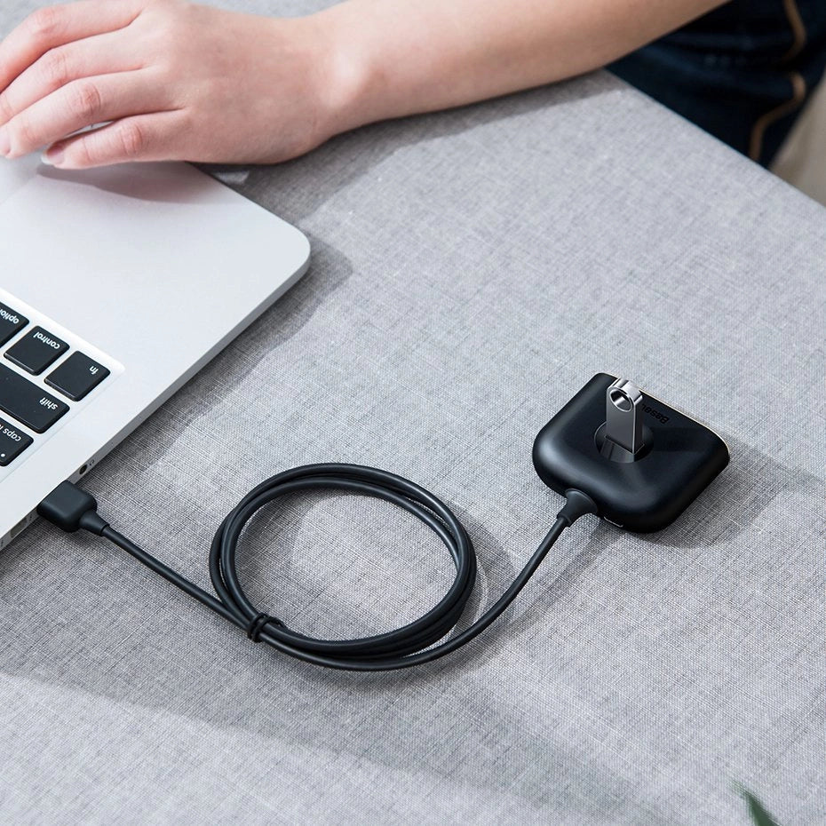 HUB Baseus Square do 1x USB-A 3.2 Gen 1 / 3x USB 2.0 z kablem 1m - czarny – zdjęcie 16