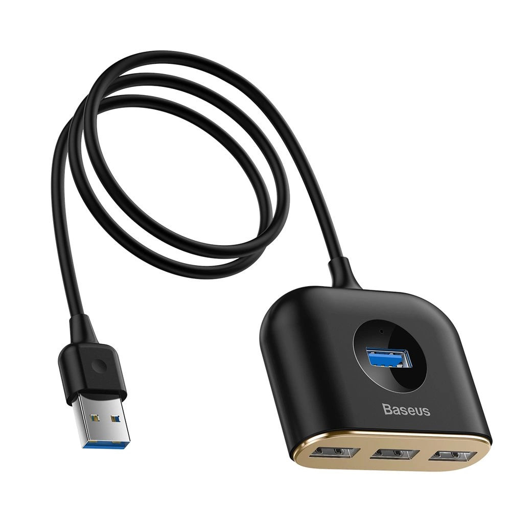 HUB Baseus Square do 1x USB-A 3.2 Gen 1 / 3x USB 2.0 z kablem 1m - czarny