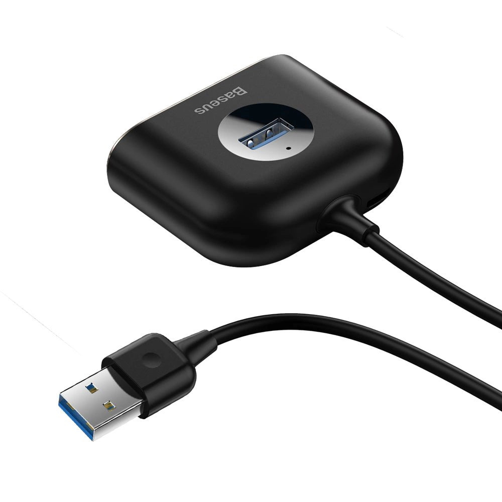 HUB Baseus Square do 1x USB-A 3.2 Gen 1 / 3x USB 2.0 z kablem 1m - czarny – zdjęcie 4