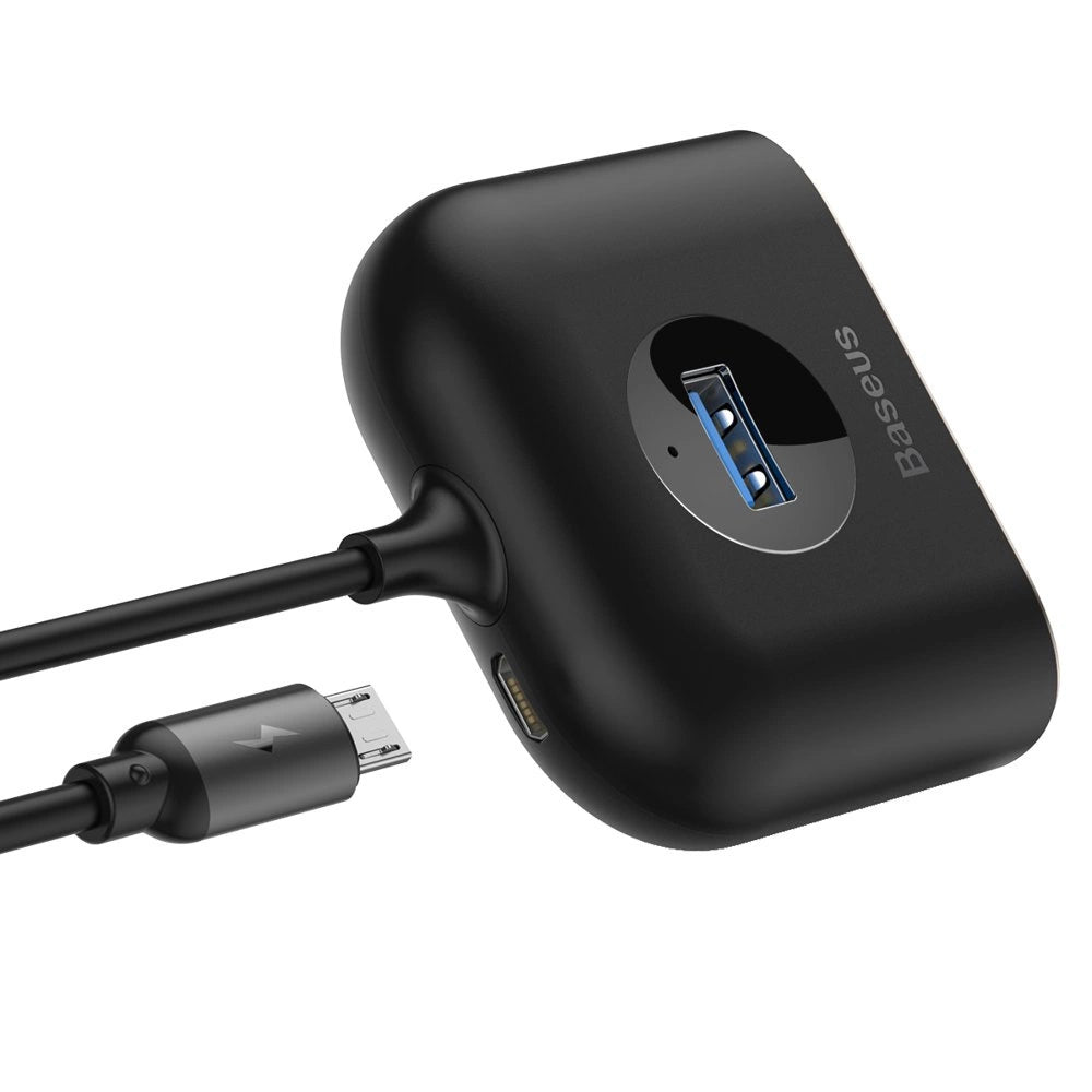 HUB Baseus Square do 1x USB-A 3.2 Gen 1 / 3x USB 2.0 z kablem 1m - czarny – zdjęcie 5