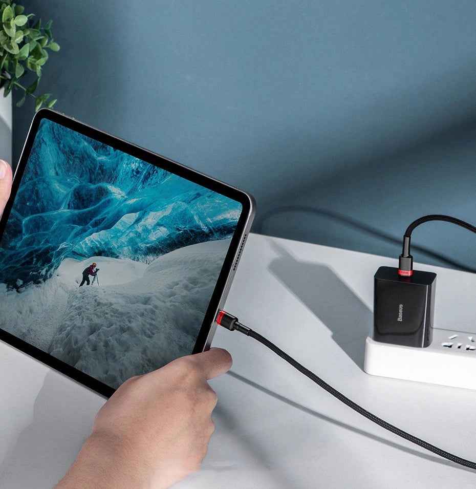 Kabel Baseus CATKLF-ALG1 USB-C - USB-C PD QC 100W 5A 2m - szary – zdjęcie 9