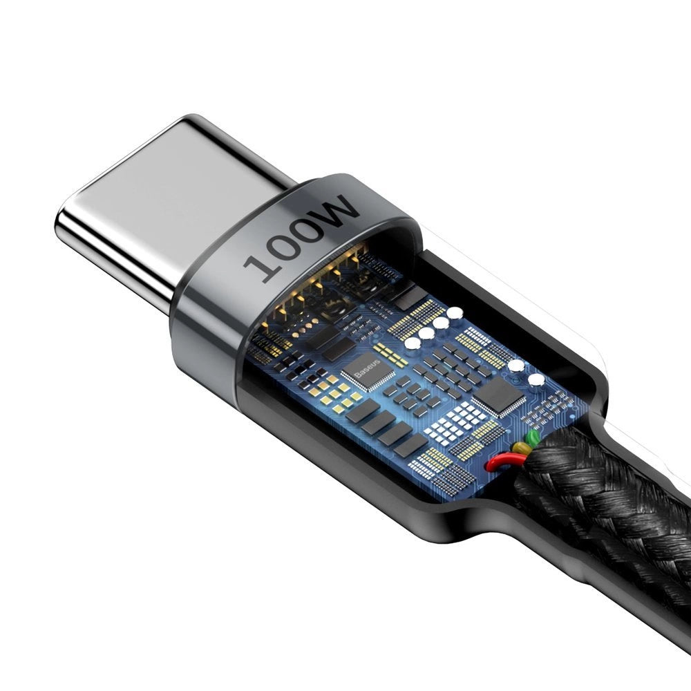 Kabel Baseus CATKLF-ALG1 USB-C - USB-C PD QC 100W 5A 2m - szary – zdjęcie 5