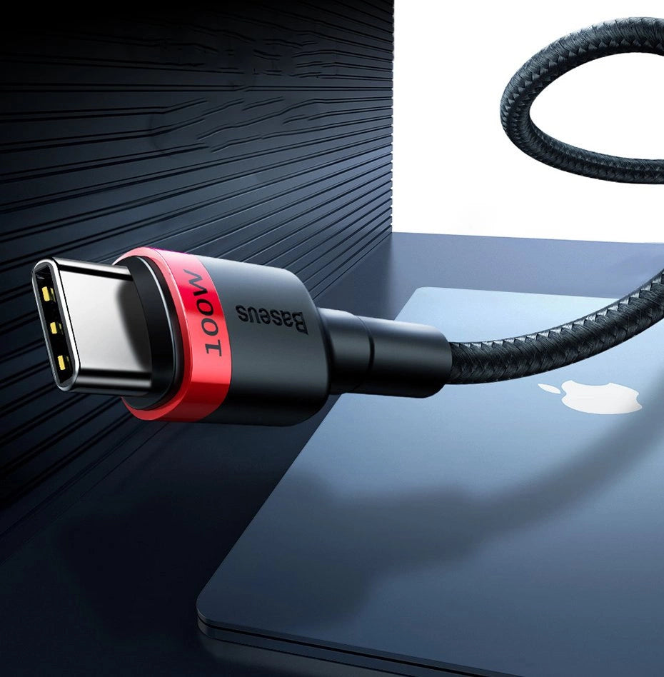 Kabel Baseus CATKLF-ALG1 USB-C - USB-C PD QC 100W 5A 2m - szary – zdjęcie 7