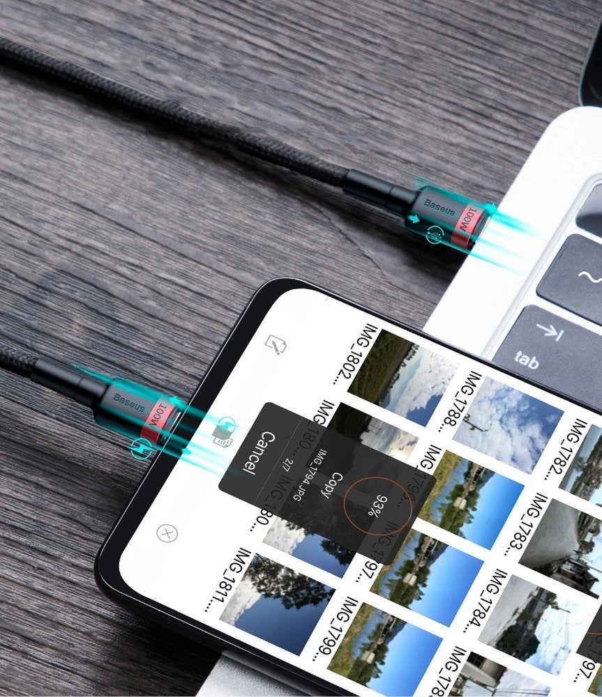 Kabel Baseus CATKLF-AL91 USB-C - USB-C PD QC 100W 5A 480Mb/s 2m – zdjęcie 14