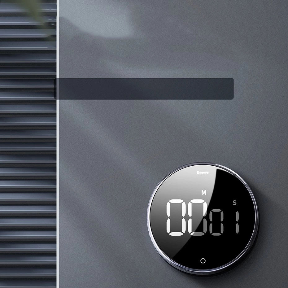 Baseus Heyo obrotowy minutnik czasomierz elektroniczny timer czarny – zdjęcie 8