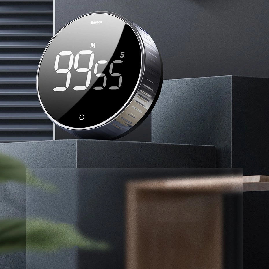 Baseus Heyo obrotowy minutnik czasomierz elektroniczny timer czarny – zdjęcie 9