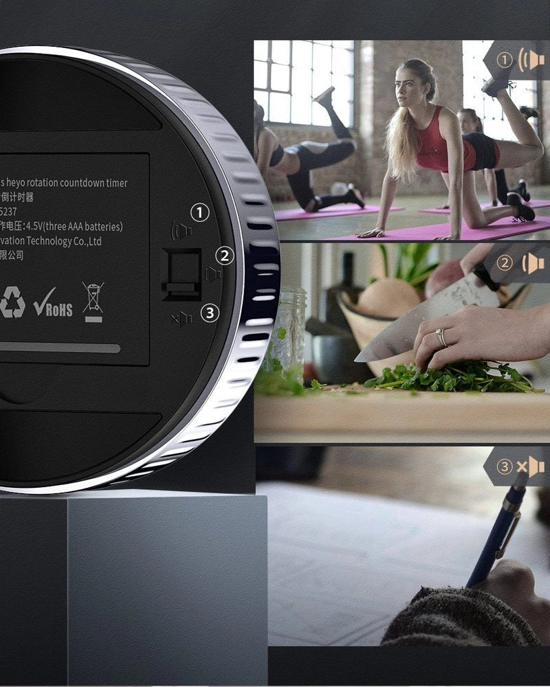 Baseus Heyo obrotowy minutnik czasomierz elektroniczny timer czarny – zdjęcie 14