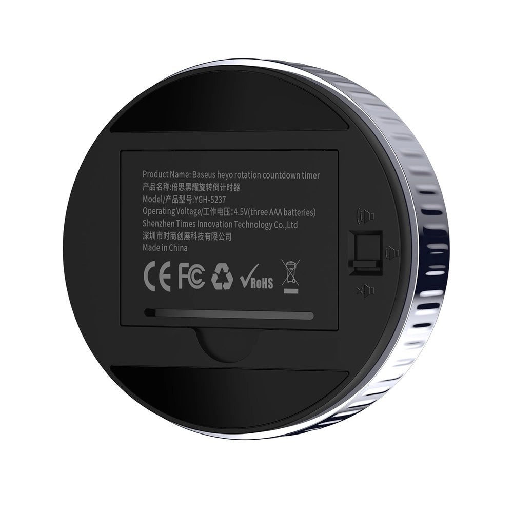 Baseus Heyo obrotowy minutnik czasomierz elektroniczny timer czarny – zdjęcie 3