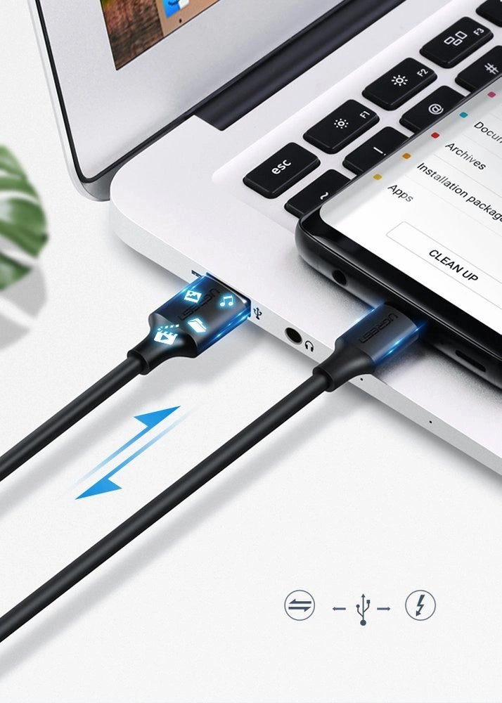 Kabel Ugreen US287 60115 USB-A / USB-C 2A 0.5m - czarny – zdjęcie 5