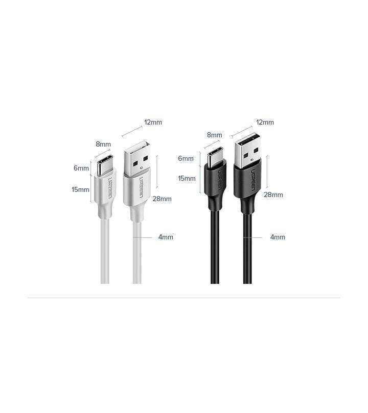 Kabel Ugreen US287 60118 USB-A / USB-C 3A 2m - czarny – zdjęcie 11