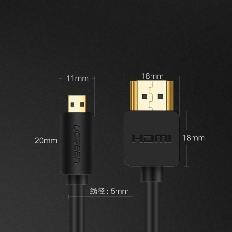 Ugreen kabel przewód HDMI - micro HDMI 19 pin 2.0v 4K 60Hz 30AWG 1,5m