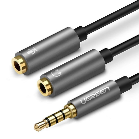 Ugreen kabel przewód rozdzielacz słuchawkowy 3,5 mm mini jack AUX mikrofon
