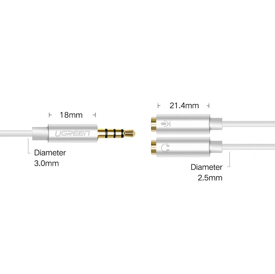 Ugreen kabel przewód rozdzielacz słuchawkowy 3,5 mm mini jack AUX mikrofon – zdjęcie 10