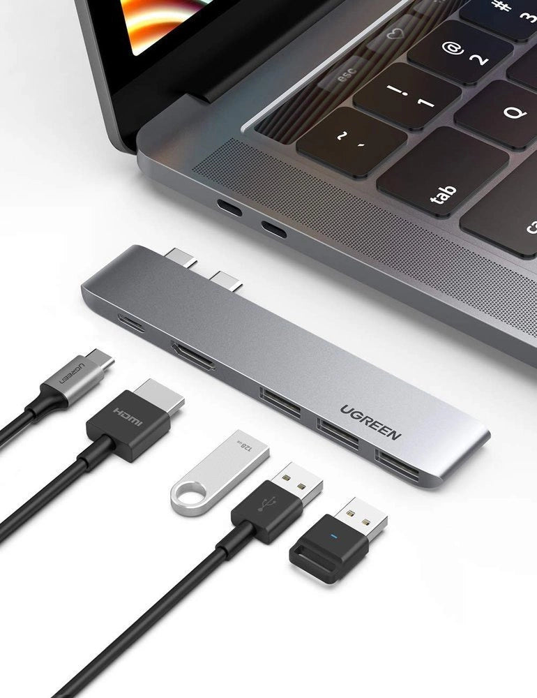 HUB Ugreen 60559 2x USB-C / USB-C PD do MacBook Pro / Air - szary – zdjęcie 10