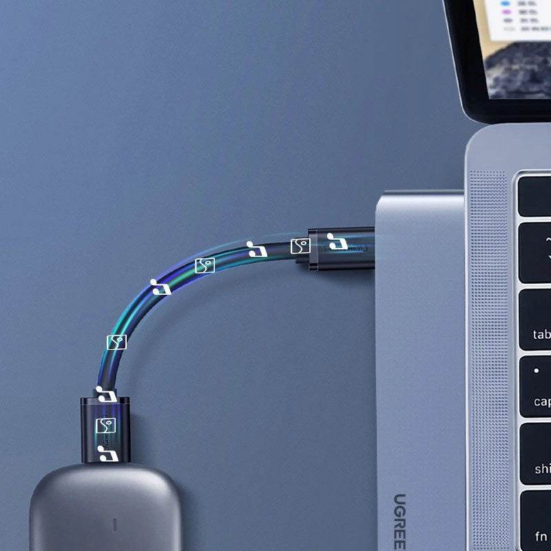 HUB Ugreen 60559 2x USB-C / USB-C PD do MacBook Pro / Air - szary – zdjęcie 4