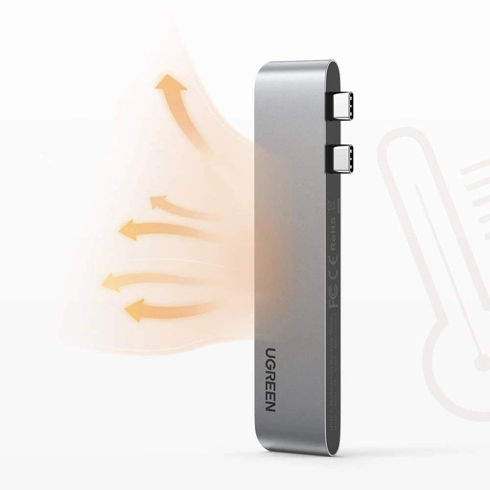 HUB Ugreen 60559 2x USB-C / USB-C PD do MacBook Pro / Air - szary – zdjęcie 9