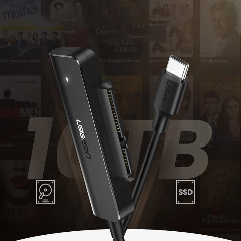 Ugreen adapter przejściówka dysku HDD SSD 2,5'' SATA III 3.0 - USB Typ C – zdjęcie 2