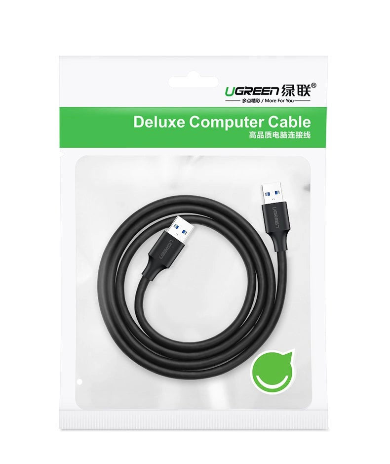 Ugreen kabel przewód USB 2.0 (męski) - USB 2.0 (męski) 0,5 m czarny (US128
