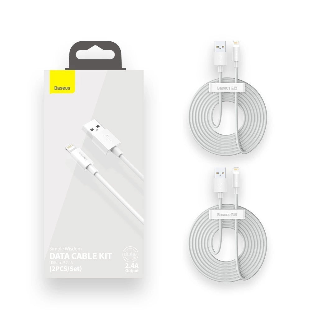 Baseus 2x kabel USB - Lightning szybkie ładowanie 1,5 m biały (TZCALZJ-02)