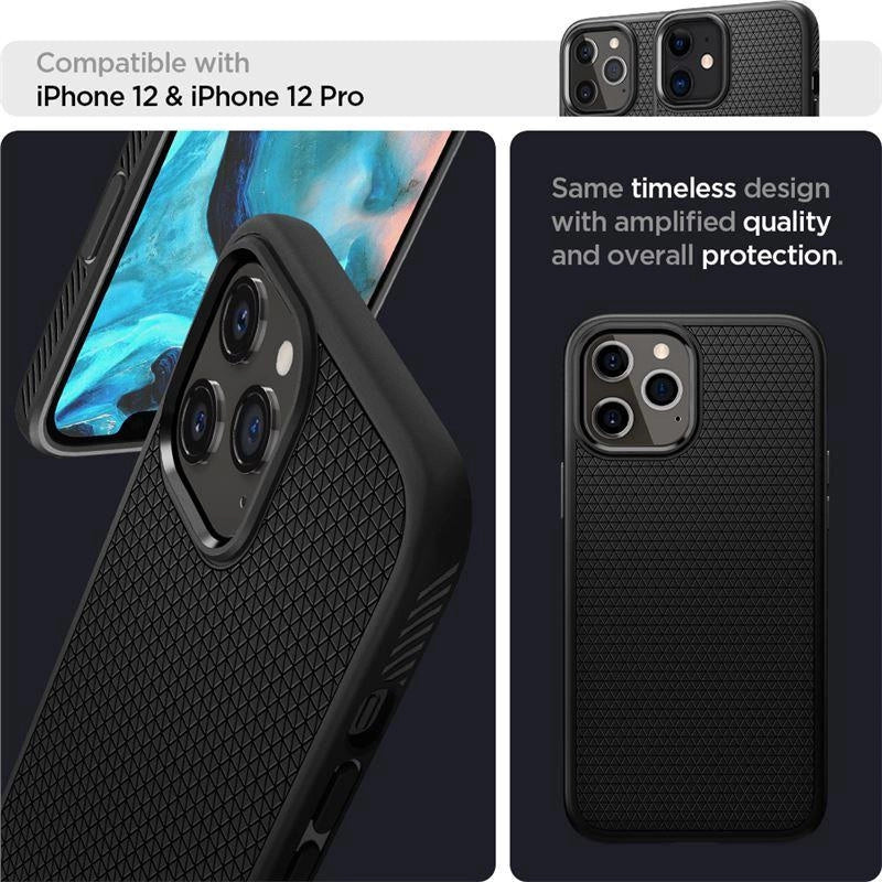 Etui Spigen Liquid Air na iPhone 12 / iPhone 12 Pro - czarny mat – zdjęcie 10