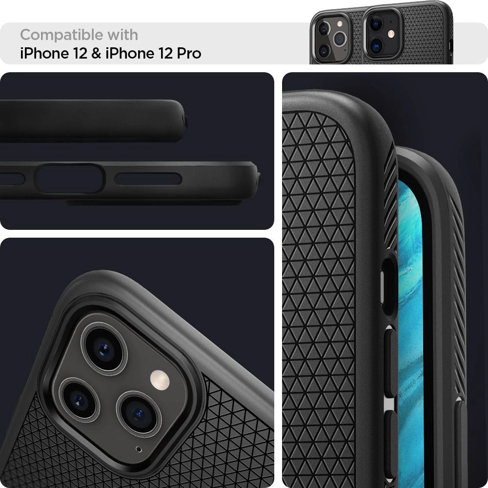 Etui Spigen Liquid Air na iPhone 12 / iPhone 12 Pro - czarny mat – zdjęcie 13