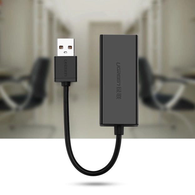 Ugreen zewnętrzna karta sieciowa RJ45 - USB 2.0 100 Mbps Ethernet czarny