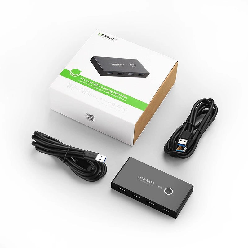 Ugreen switch box HUB przełącznik 4x na dwa komputery czarny (US216 30768)